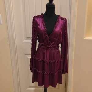 Women’s Shyanne Long Sleeve Ruffle Mini Dress, Size M